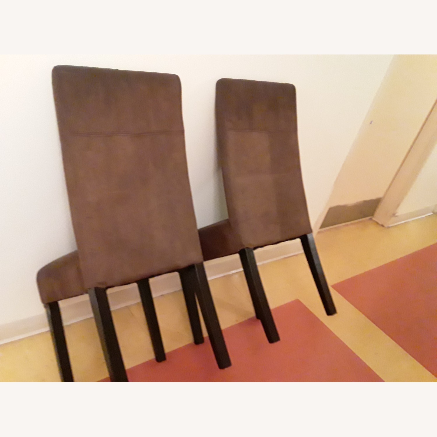 Micro-Suede Dining Chairs Pair - image-5