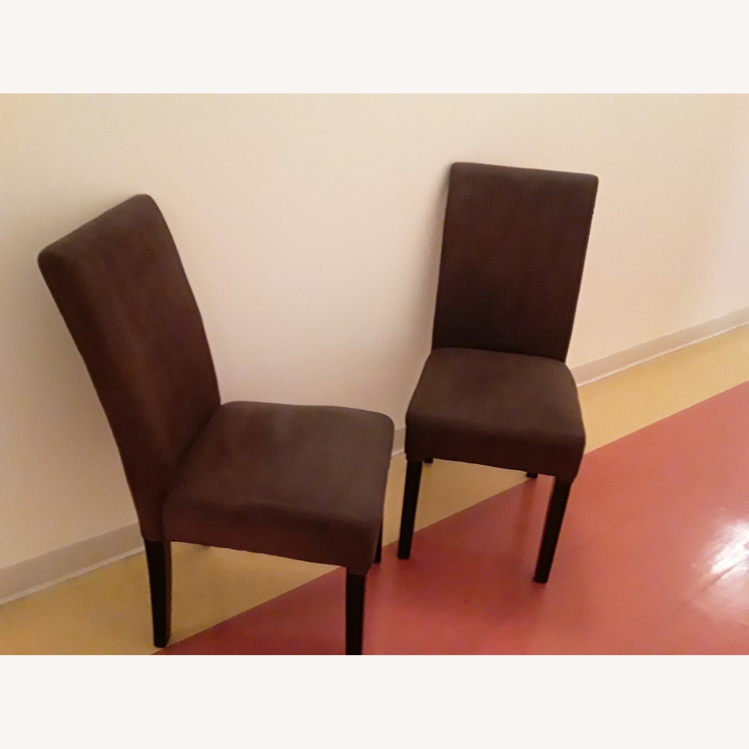 Micro-Suede Dining Chairs Pair - image-3