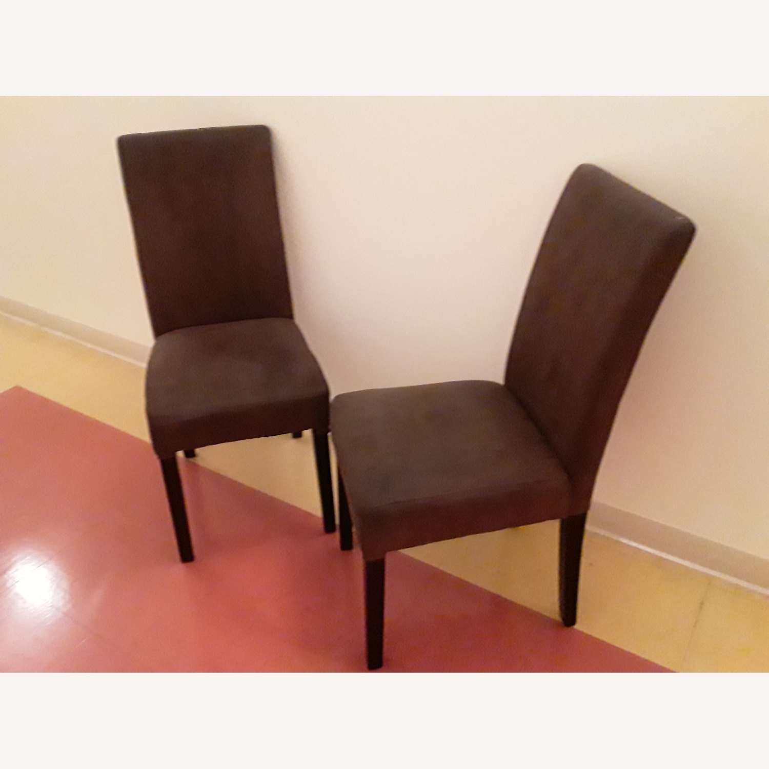 Micro-Suede Dining Chairs Pair - image-2