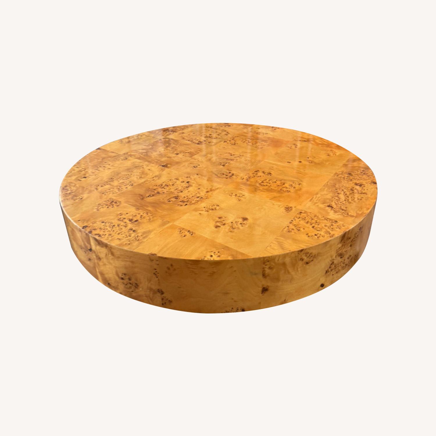 Bond Burl Wood Coffee Table Lucite Base - image-11