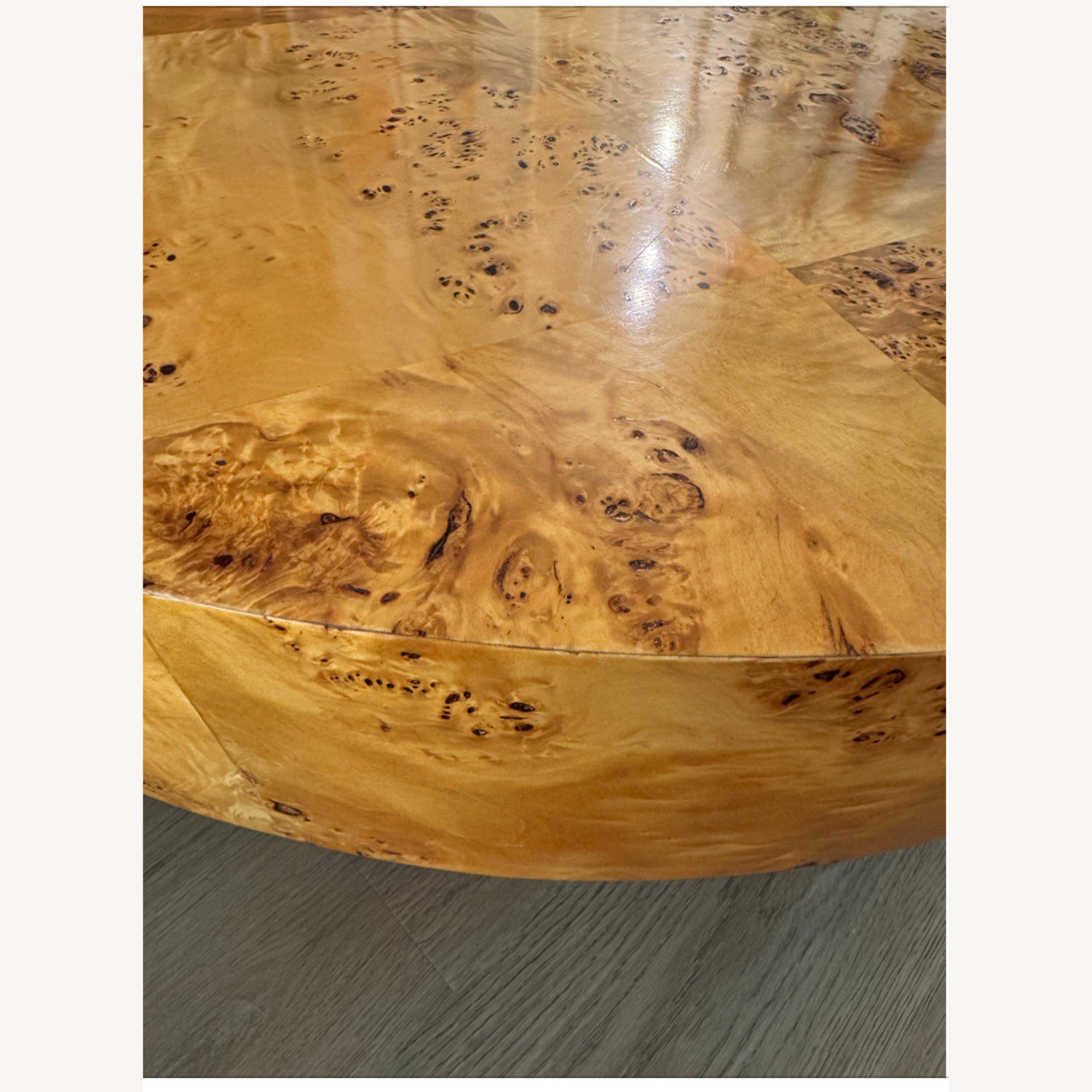 Bond Burl Wood Coffee Table Lucite Base - image-4