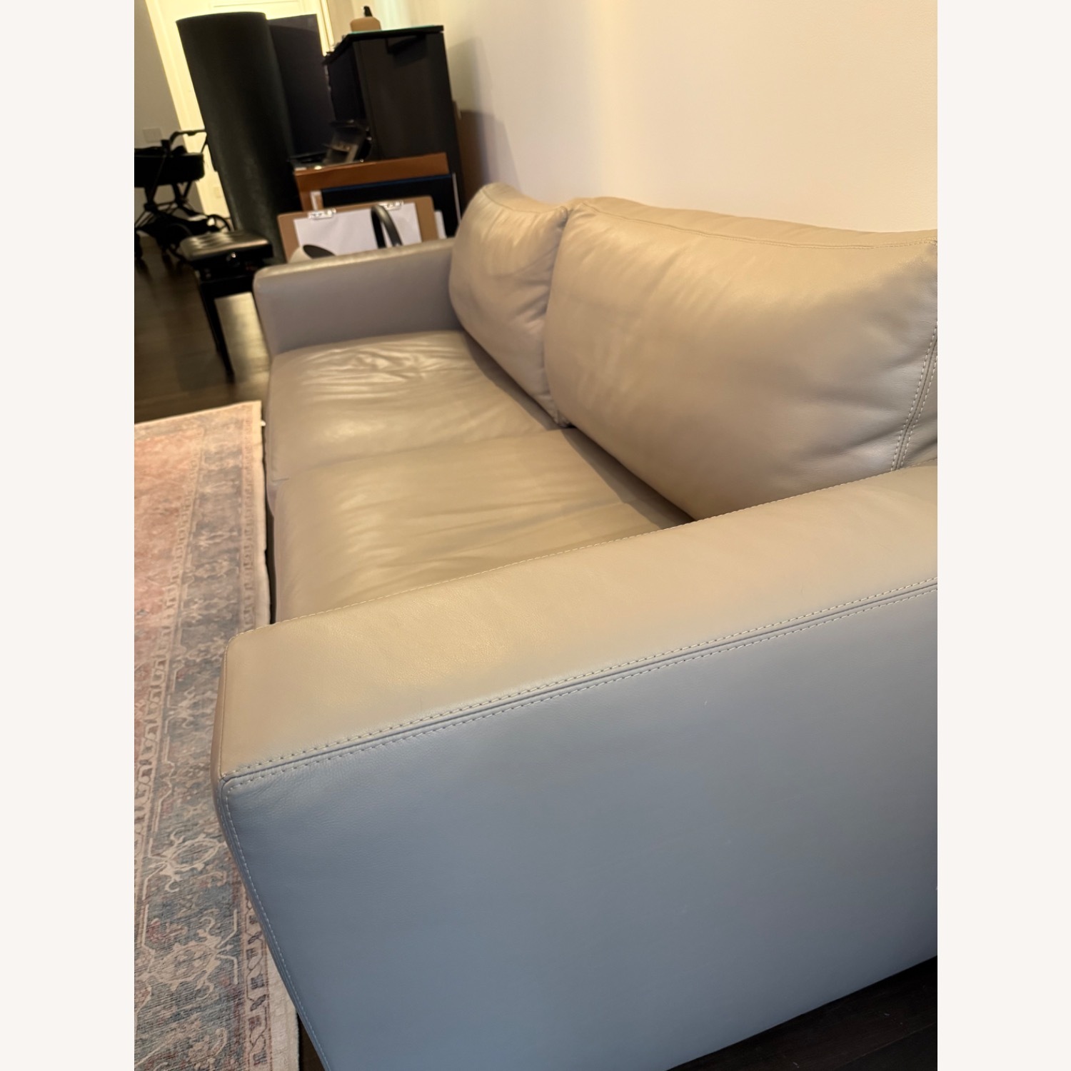 Reid Sofa 86” Warm Grey Vienna Leather - image-5