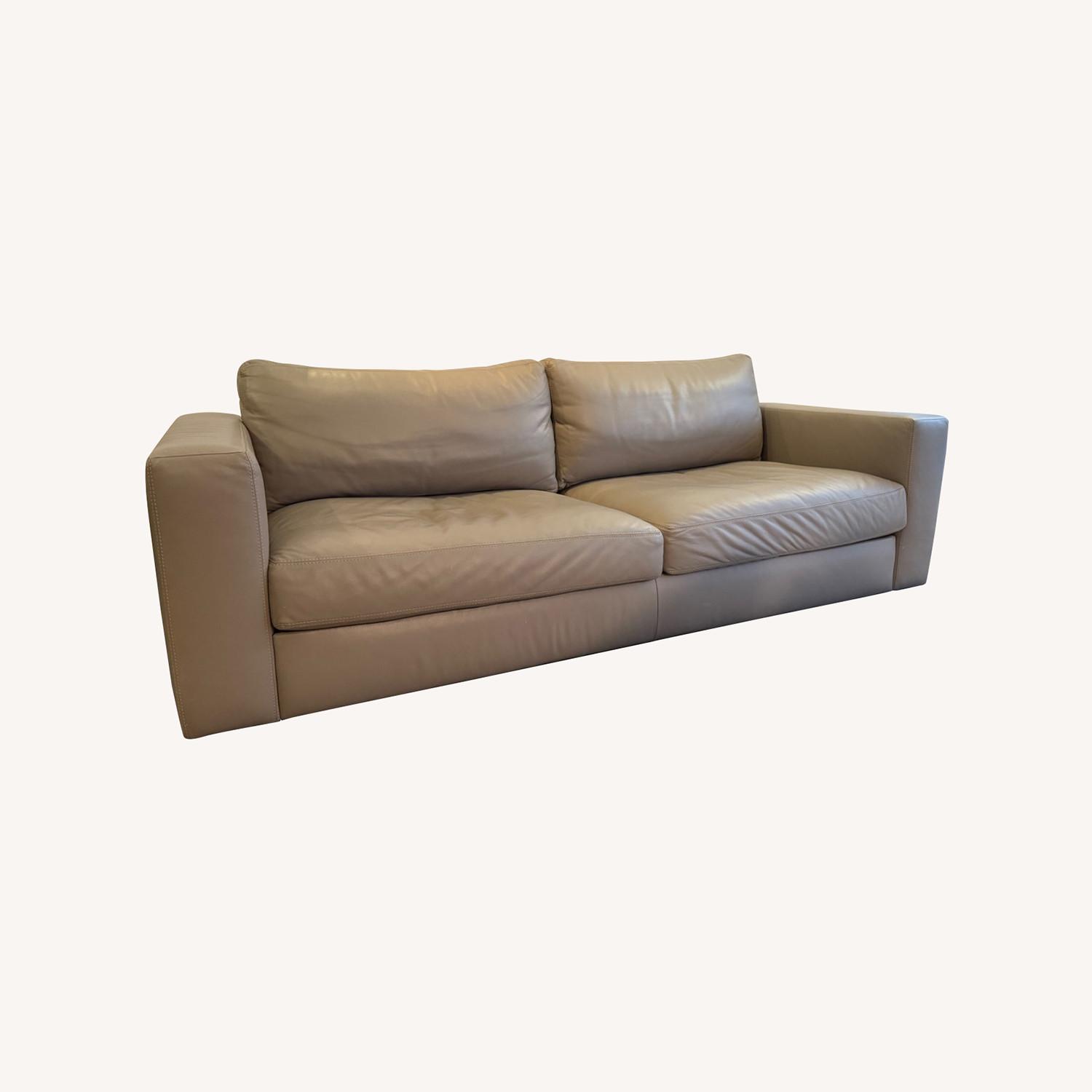Reid Sofa 86” Warm Grey Vienna Leather - image-0