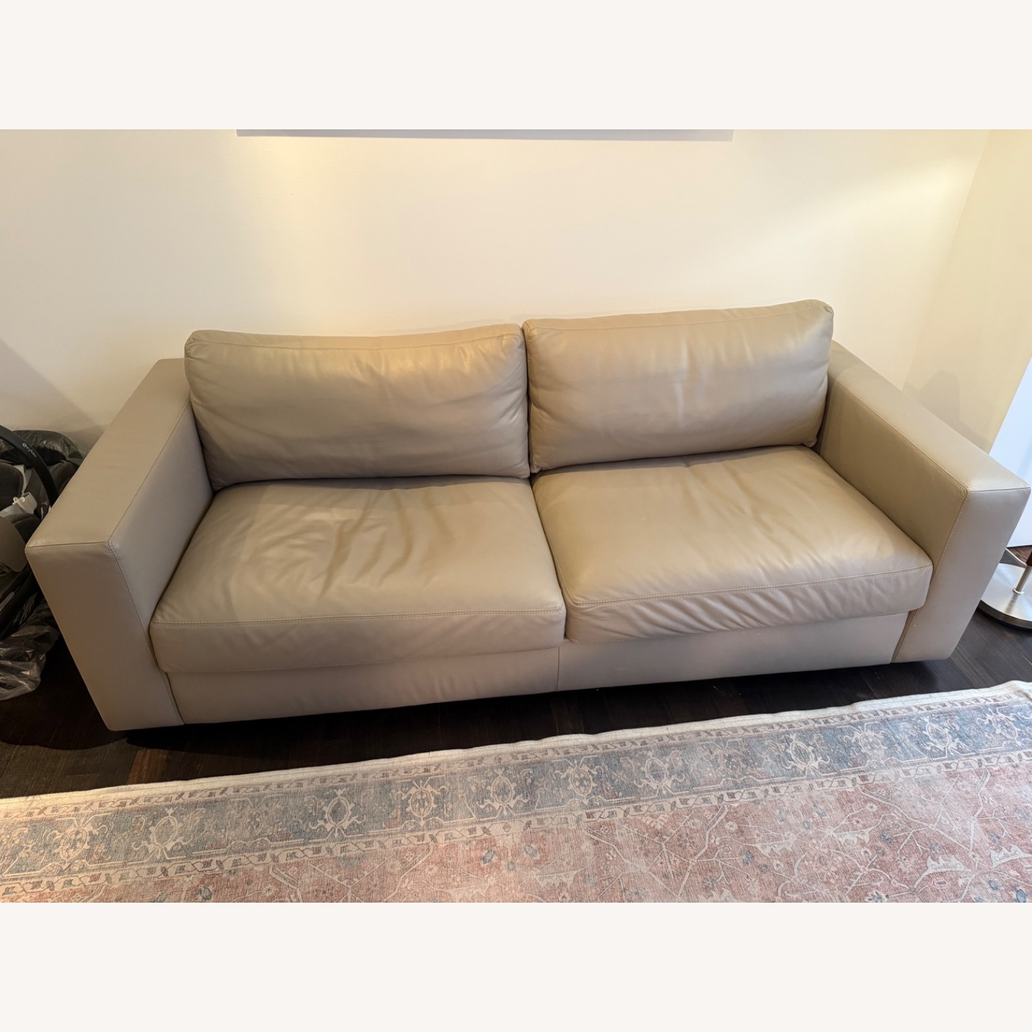 Reid Sofa 86” Warm Grey Vienna Leather - image-2