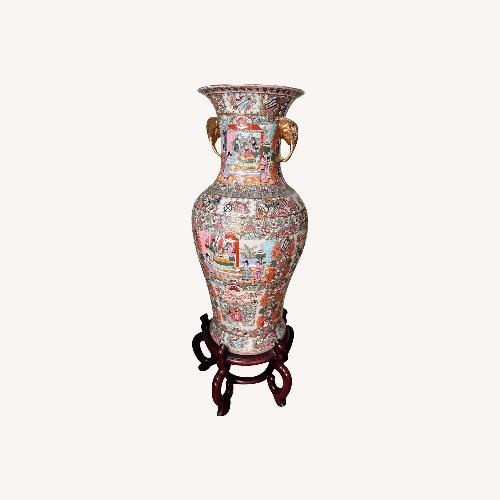 Used Vintage Pair CantonFamille Rose Chinese Vase for sale on AptDeco