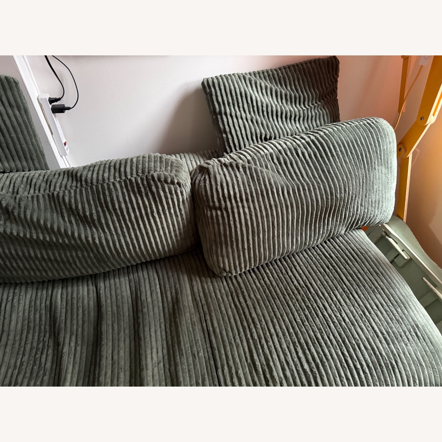Green Corduroy Sofa in Central Harlem - image-3