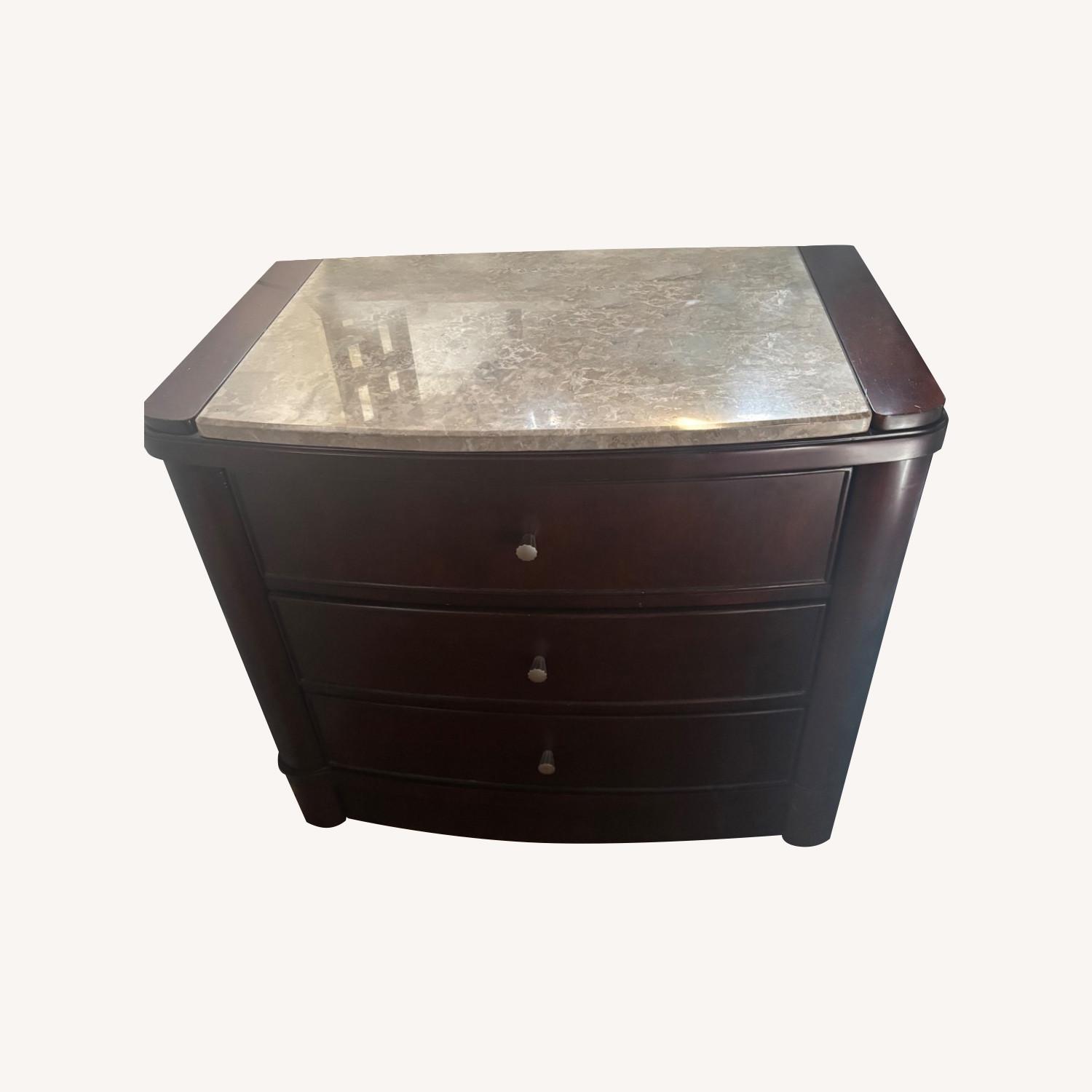 2 Oversized Cherry Wood Nightstands - image-0