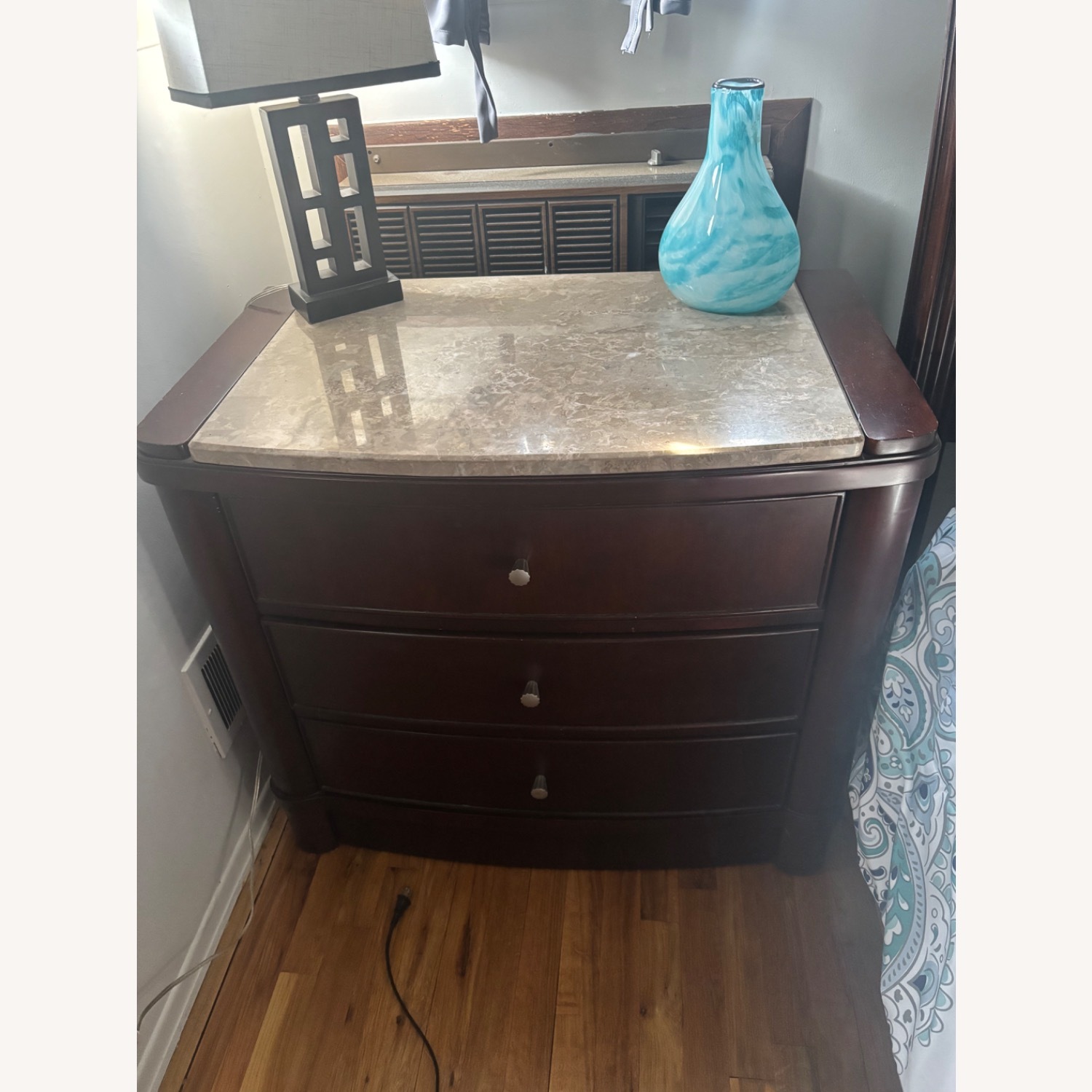 2 Oversized Cherry Wood Nightstands - image-1