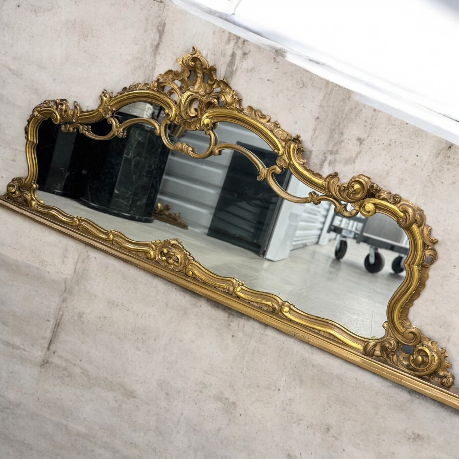 Italian French Vintage Gold Table Top Mirror - image-1