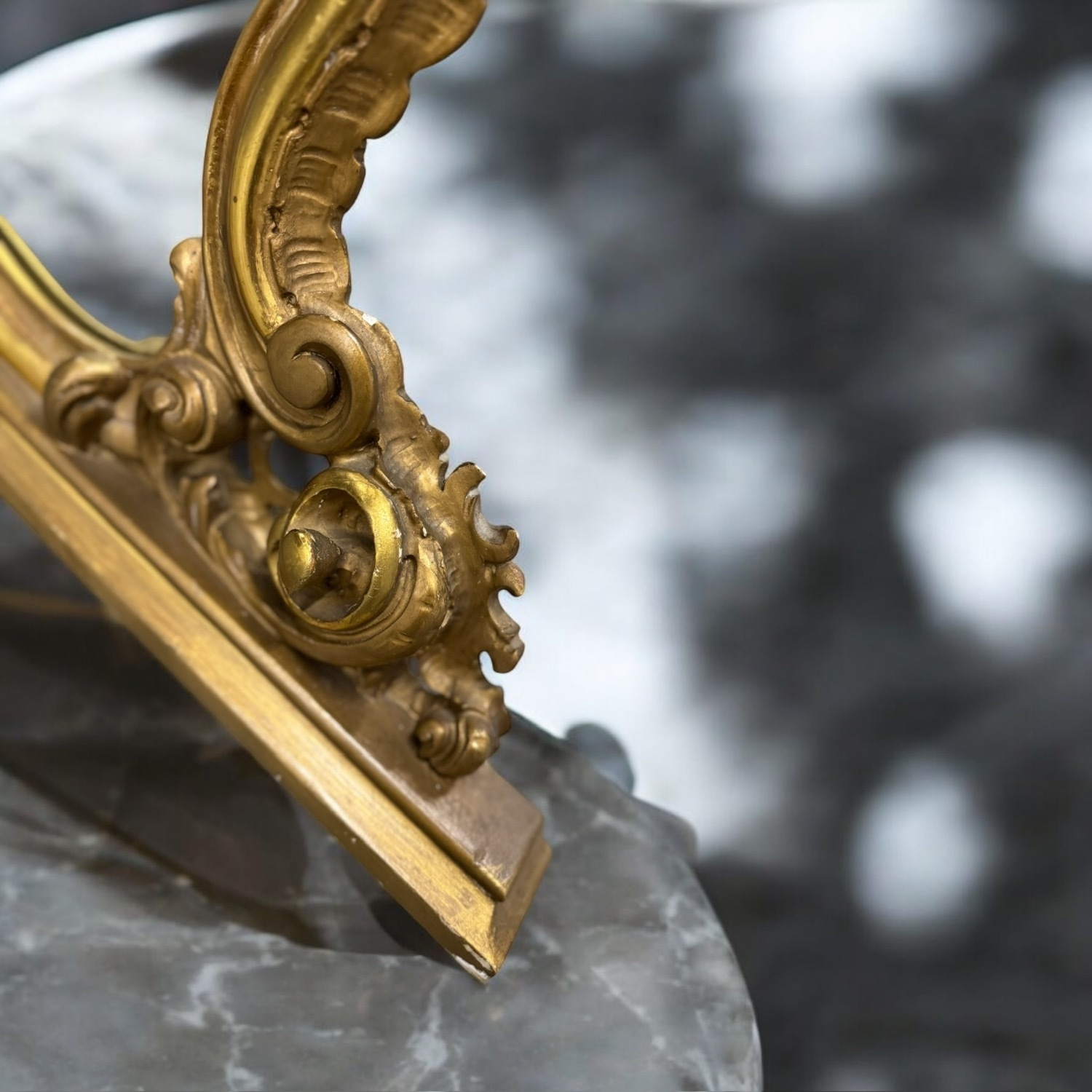 Italian French Vintage Gold Table Top Mirror - image-7