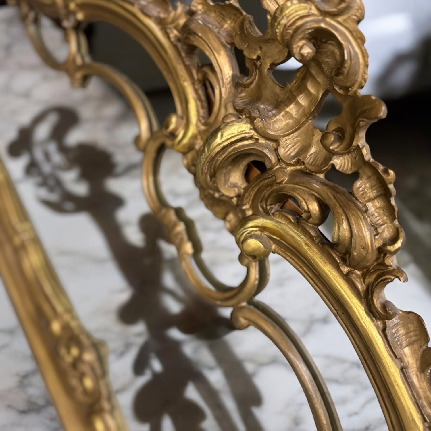 Italian French Vintage Gold Table Top Mirror - image-2