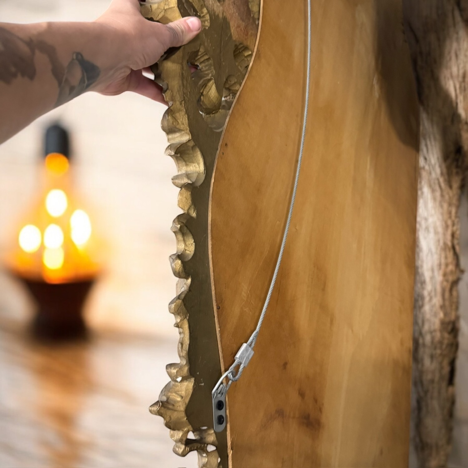 Italian French Vintage Gold Table Top Mirror - image-4