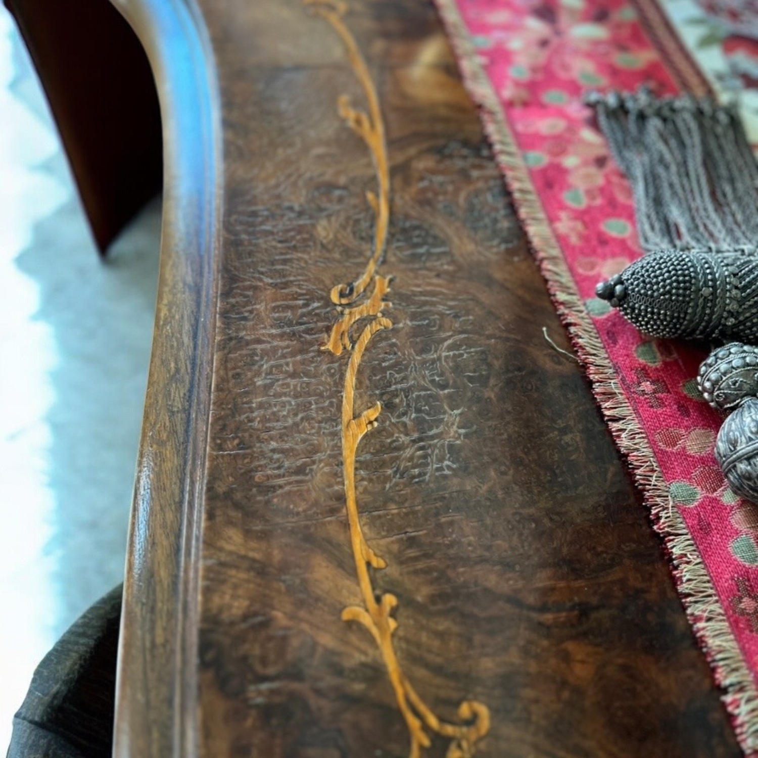 1800s Enfilade Inlaid Antique Buffet Console Table - image-7