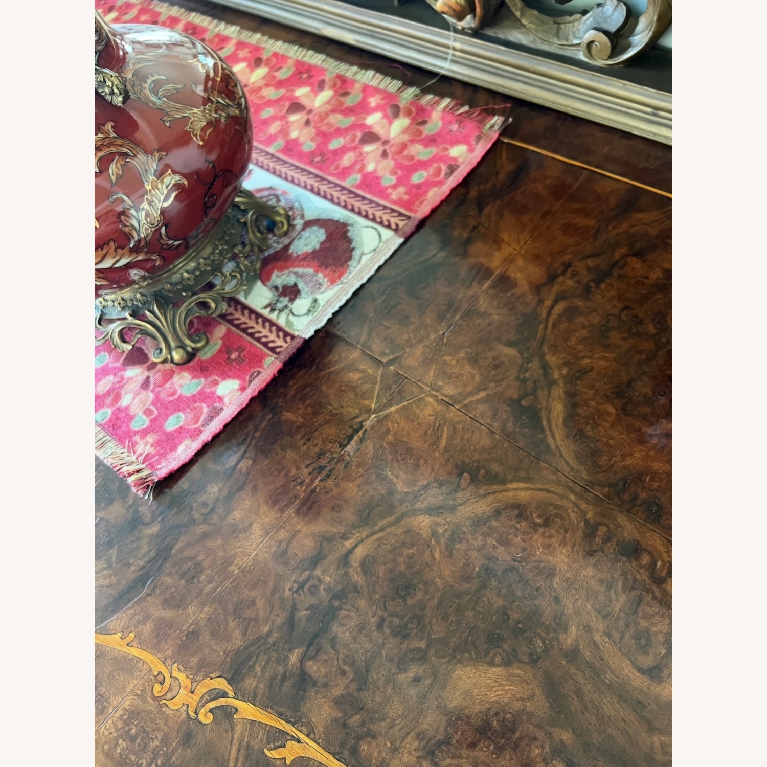 1800s Enfilade Inlaid Antique Buffet Console Table - image-11