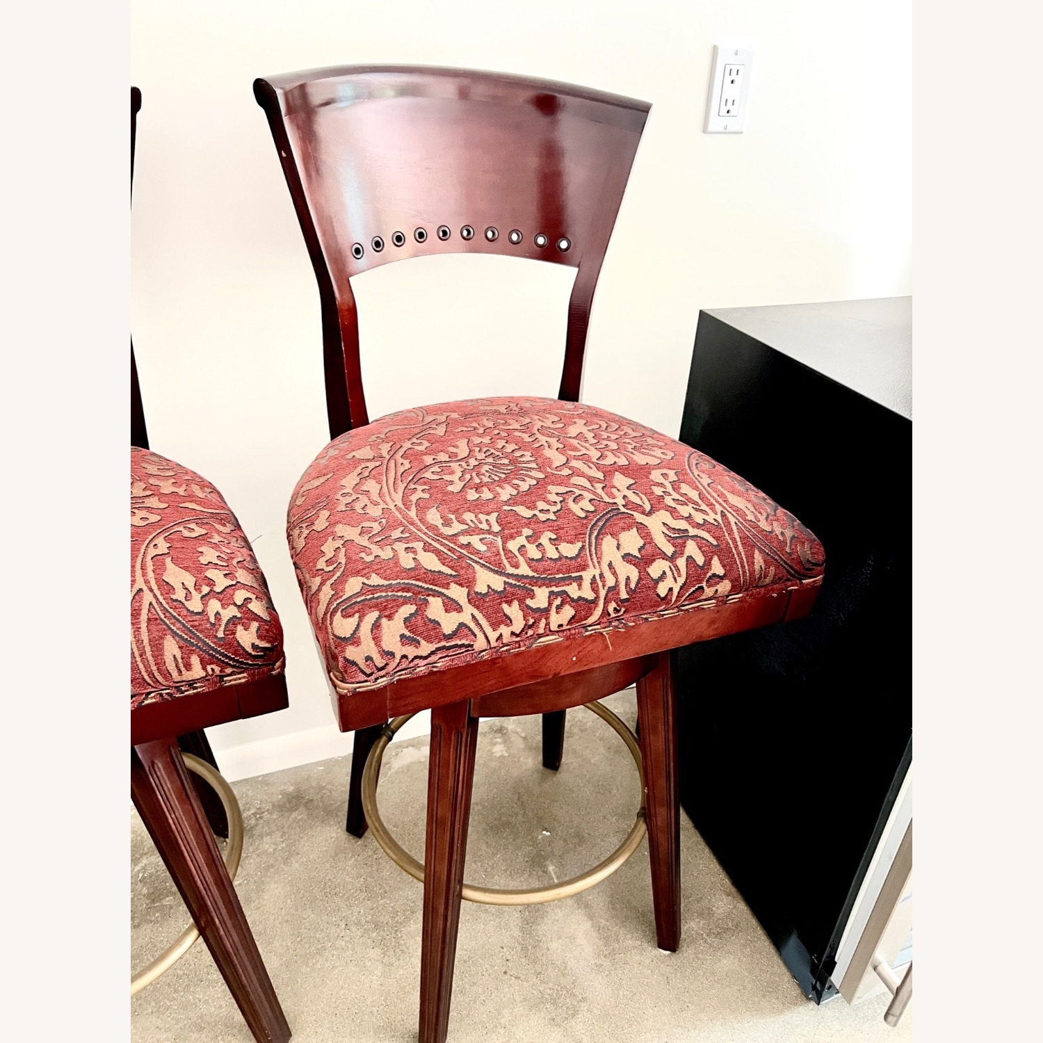 4 Vintage Traditional Swivel Barstools - image-7