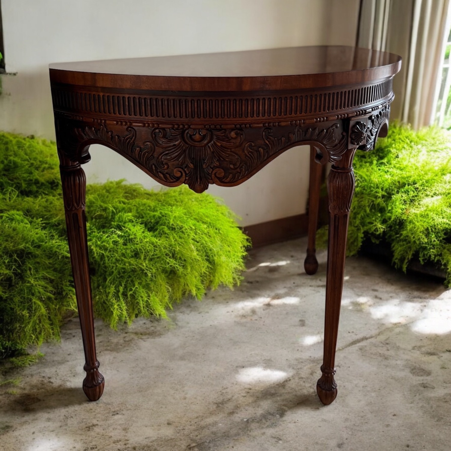  Traditional Spanish Henredon Wood Foyer Table - image-4