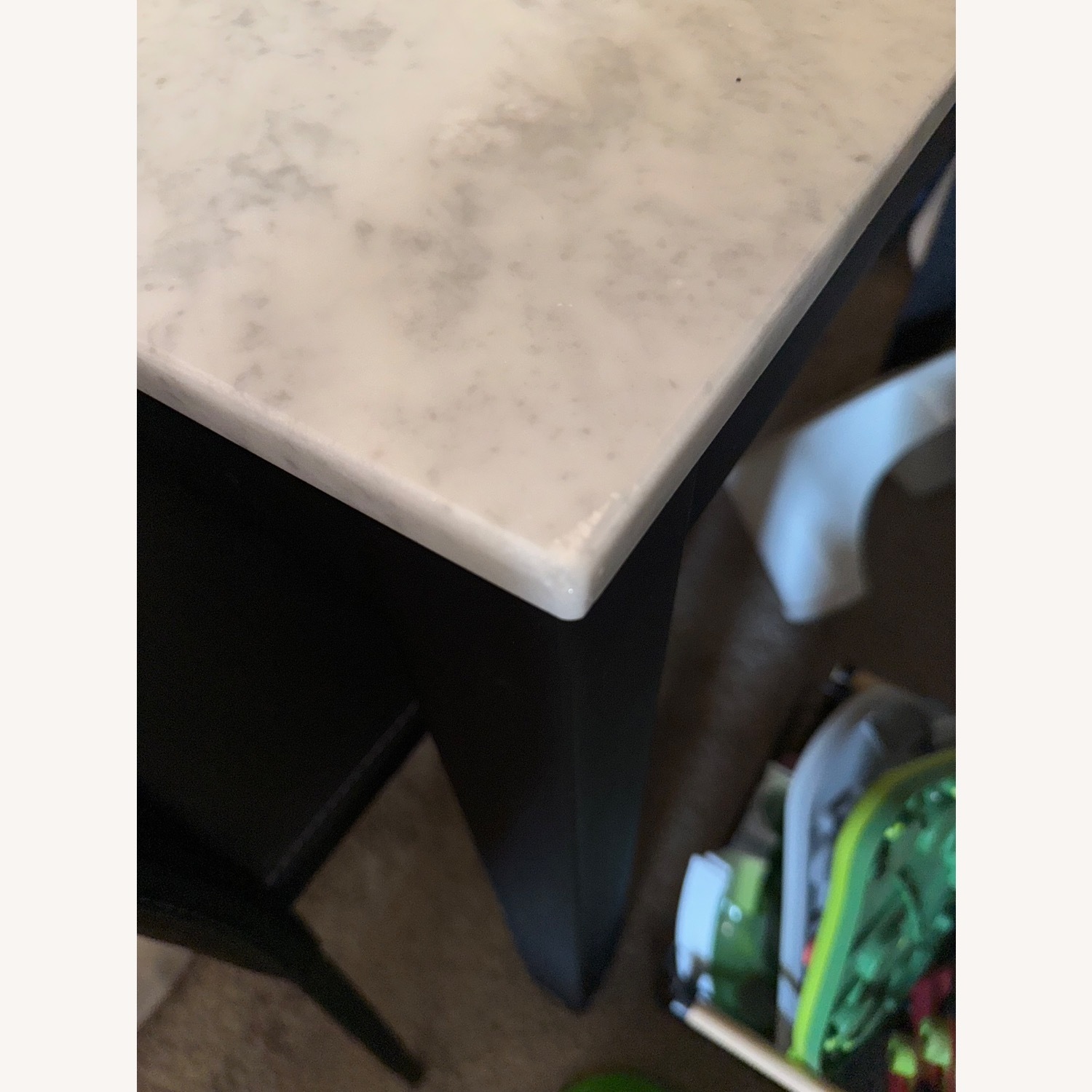 Crate & Barrel Marble Dining Table with Chairs - image-4