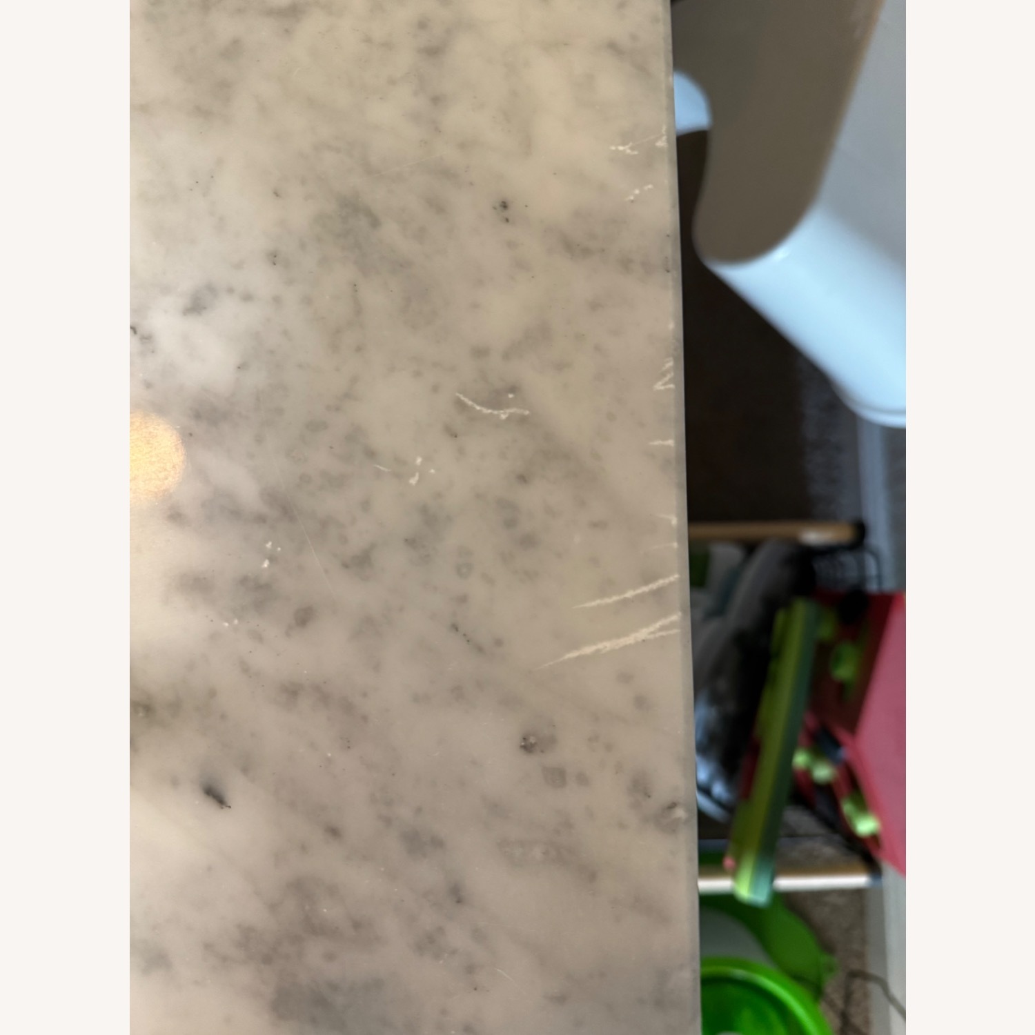 Crate & Barrel Marble Dining Table with Chairs - image-6