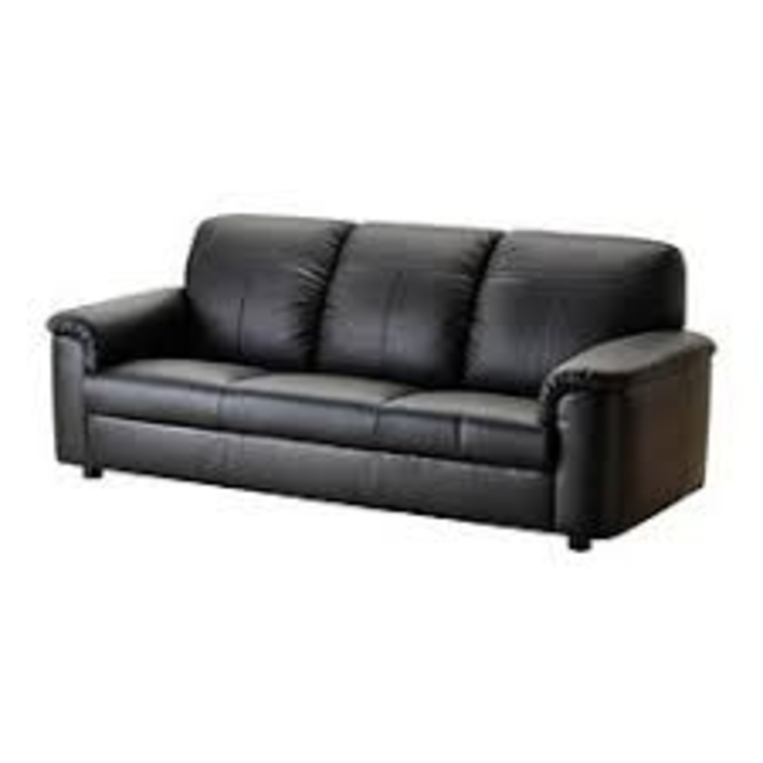 IKEA 3 Seat Faux Leather Sofa  - image-6