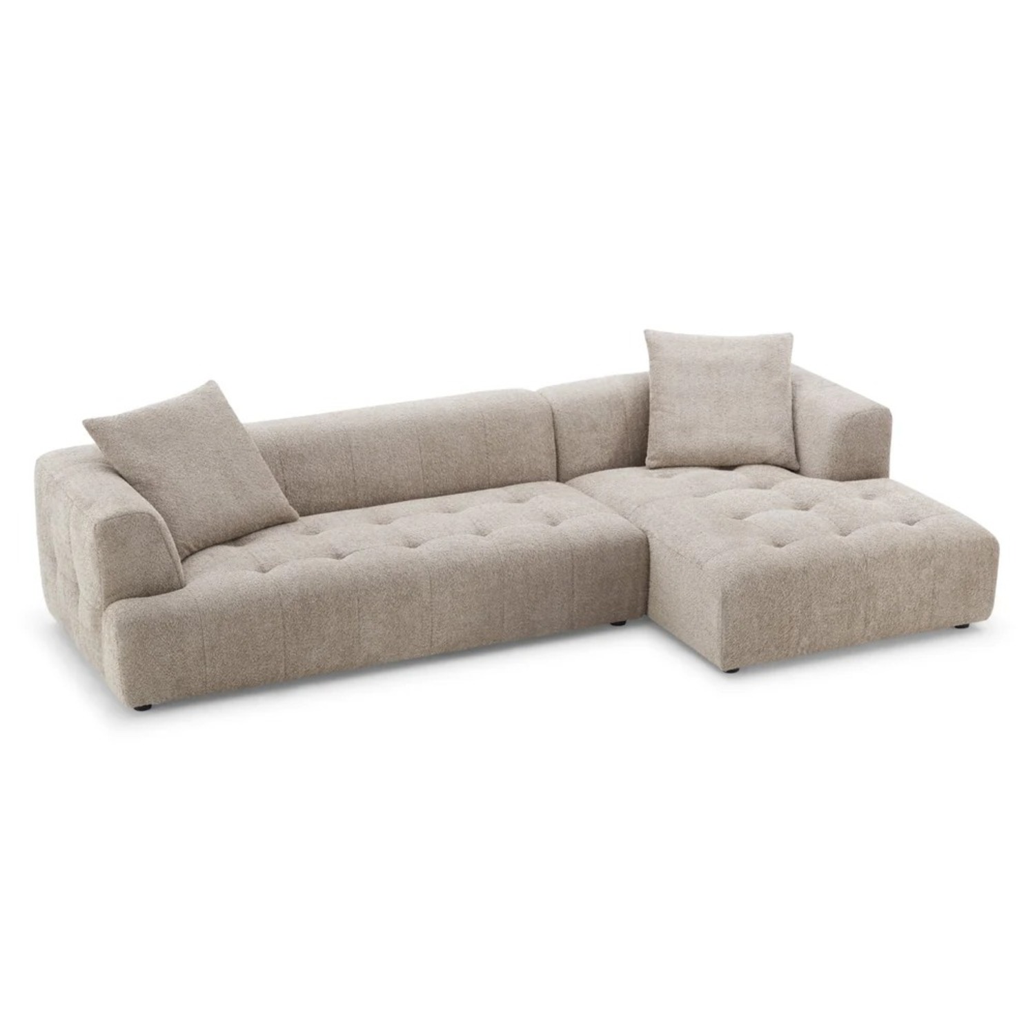 Wade Mocha Boucle L-Shaped Right Sectional Sofa - image-2