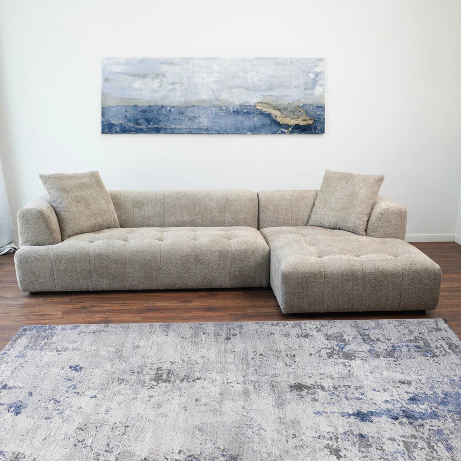 Wade Mocha Boucle L-Shaped Right Sectional Sofa - image-4