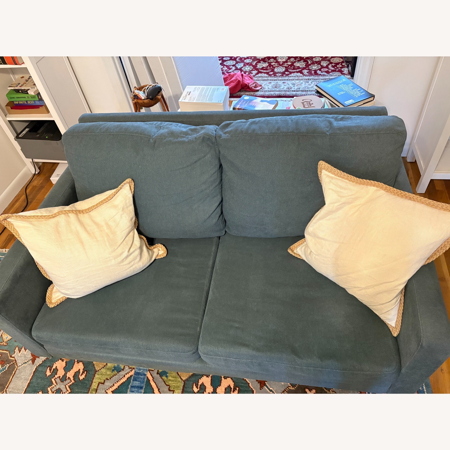 Campaign Steel Frame Brushed Weave Loveseat 61" - image-7