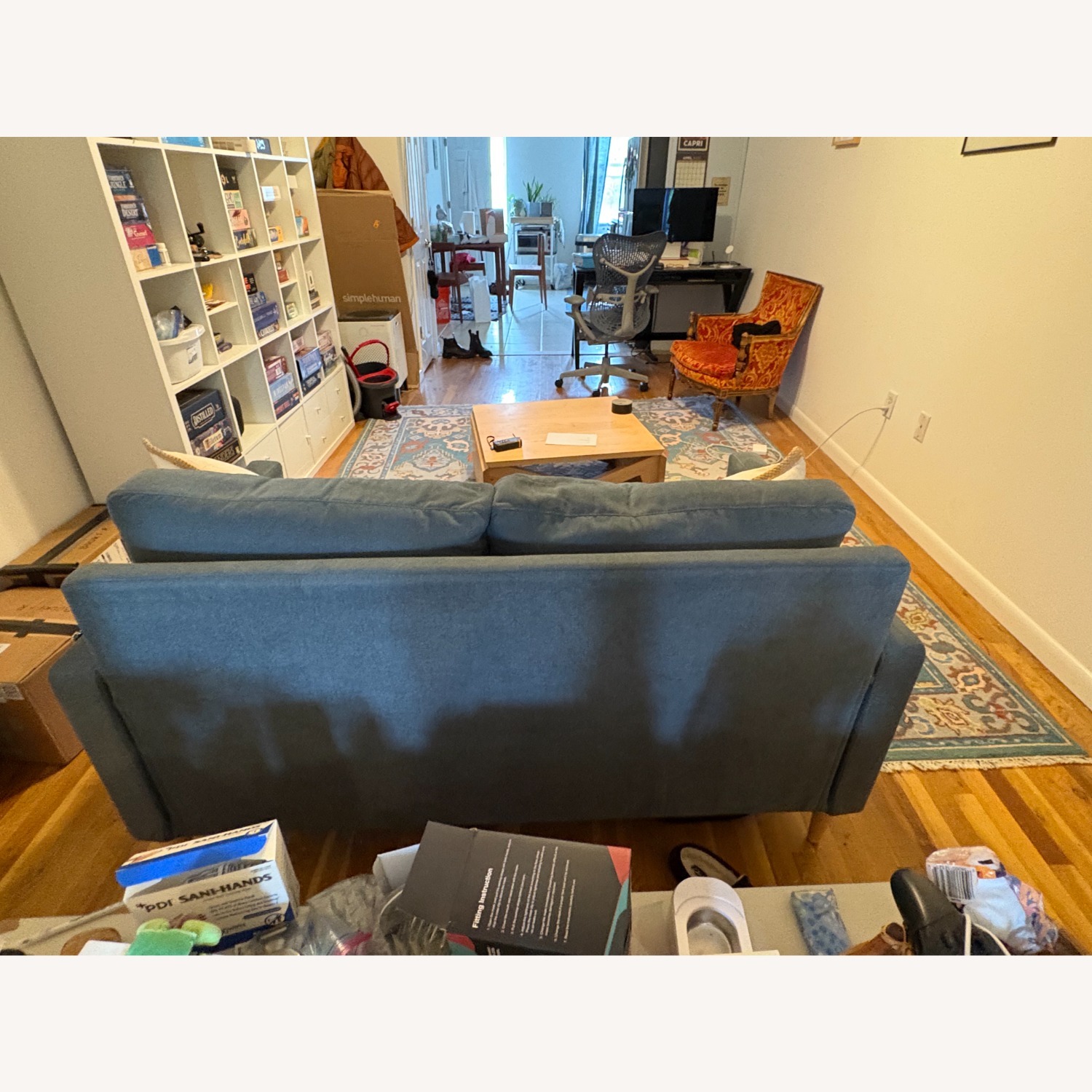 Campaign Steel Frame Brushed Weave Loveseat 61" - image-5