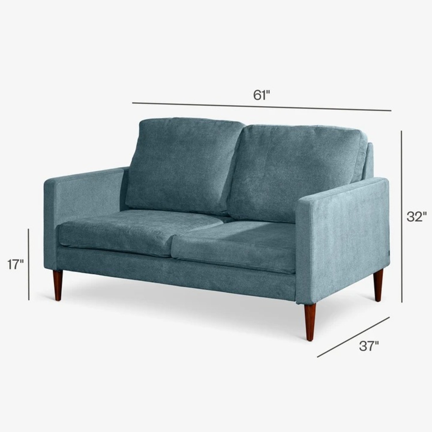 Campaign Steel Frame Brushed Weave Loveseat 61" - image-1