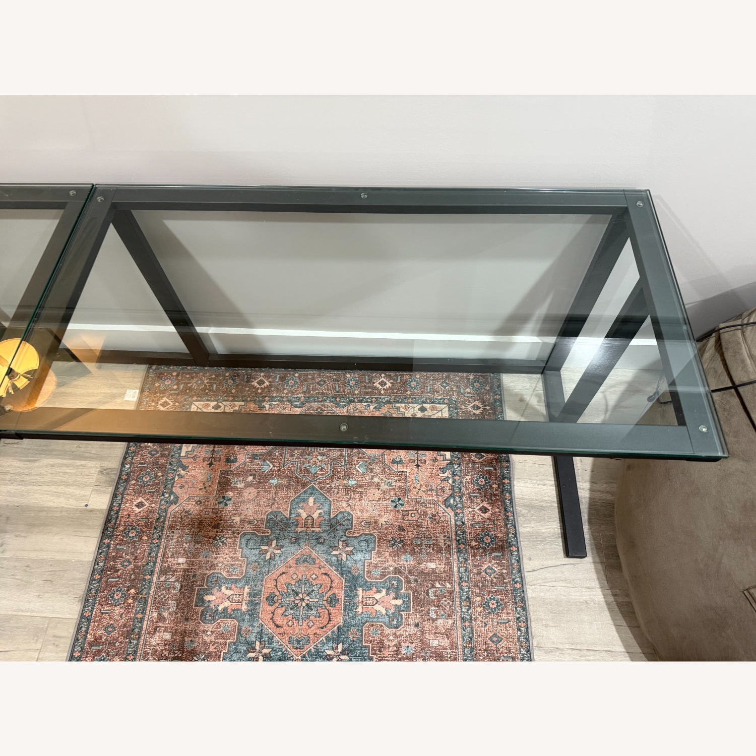 Pilsen Graphite L-Shaped Desk with Glass Top - image-5