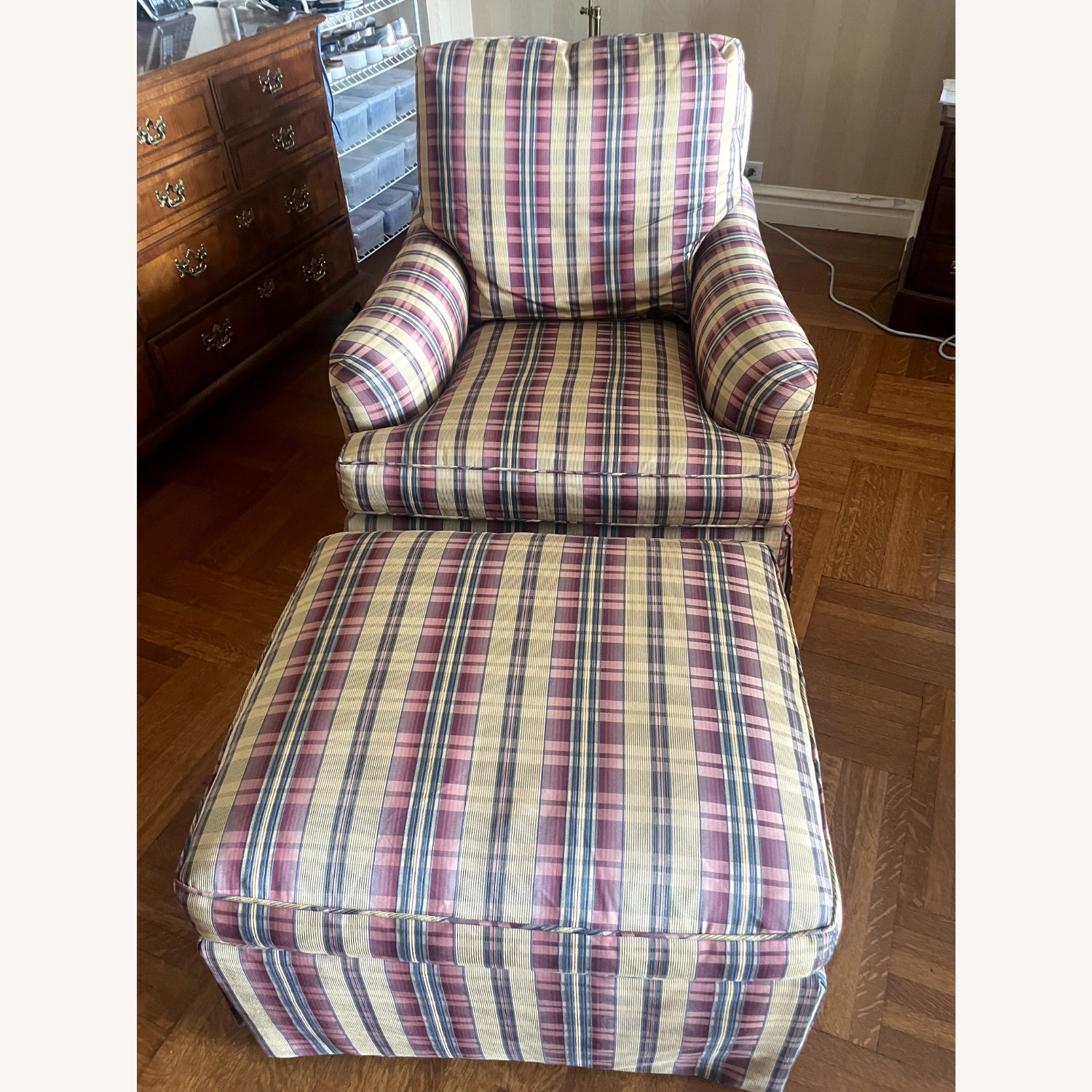 Vintage Baker Chair with Ottoman - image-0