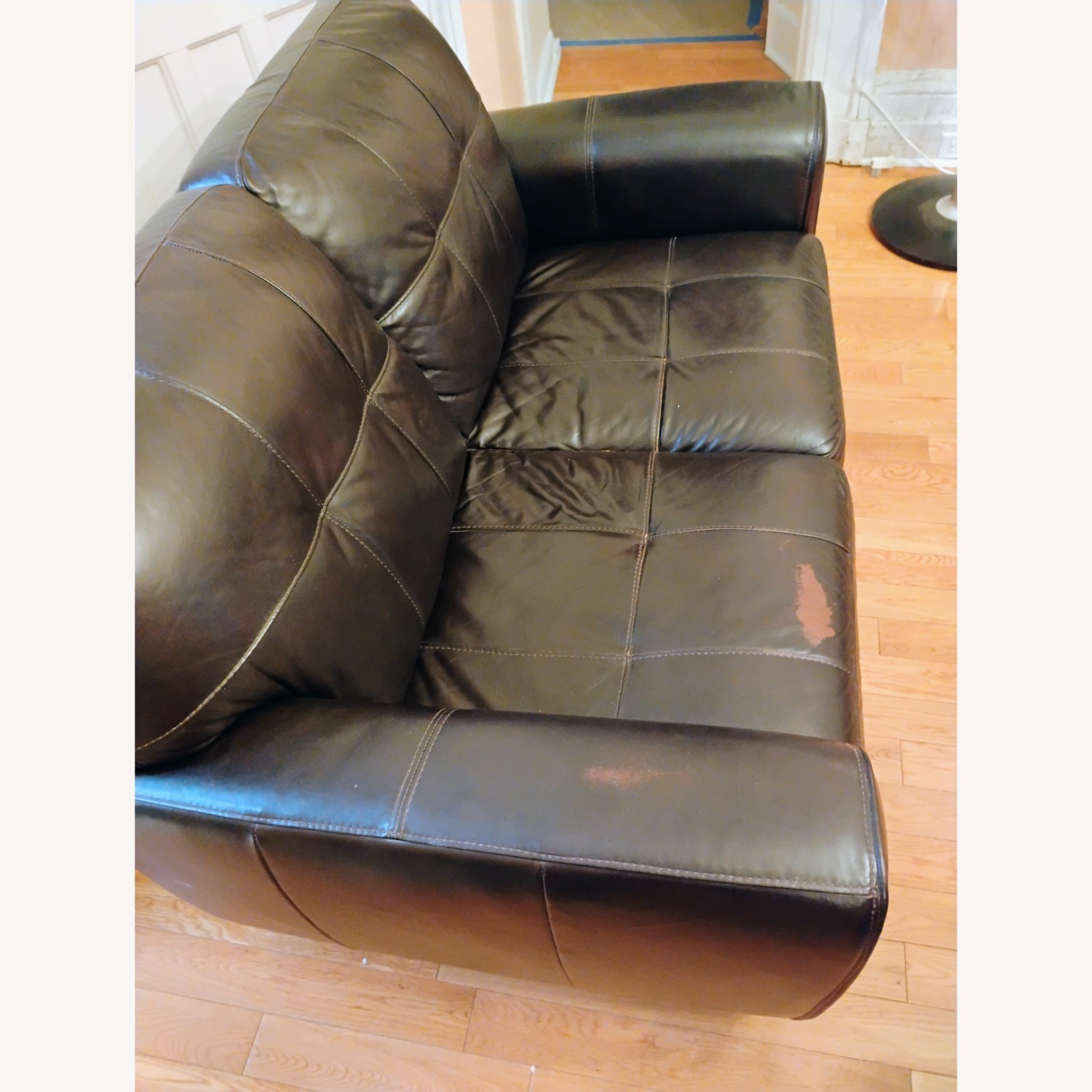Macy's Kaleb Faux Leather Couch - image-2