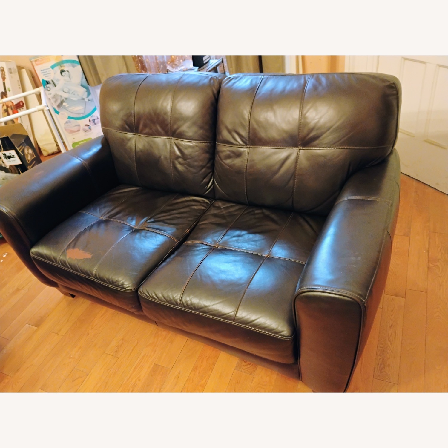Macy's Kaleb Faux Leather Couch - image-3