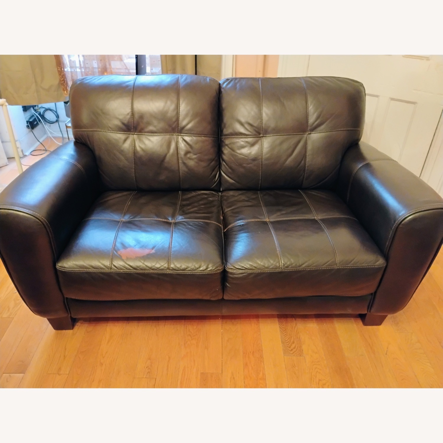 Macy's Kaleb Faux Leather Couch - image-1