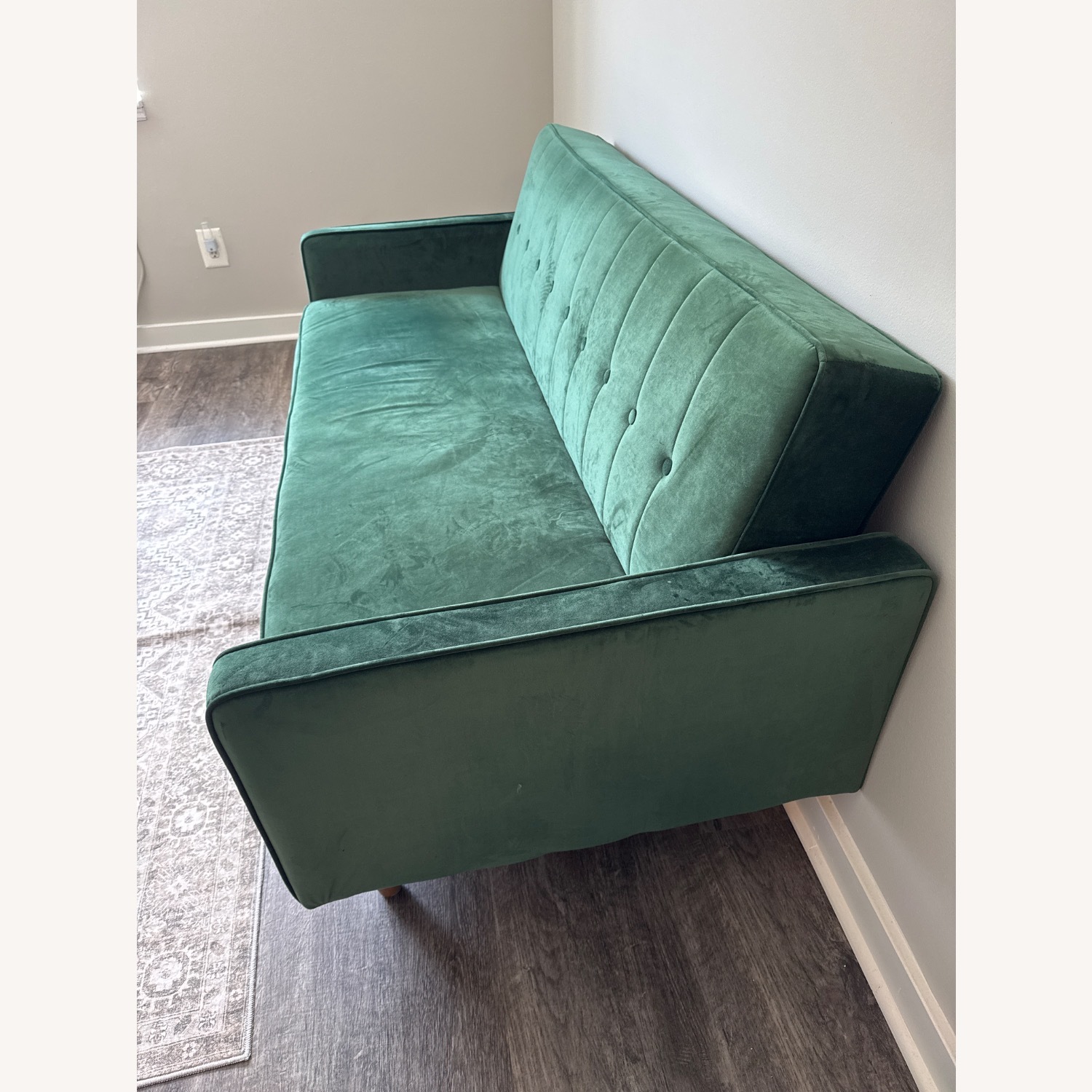 Wayfair Tiana Dark Green Velvet Sofa - image-3
