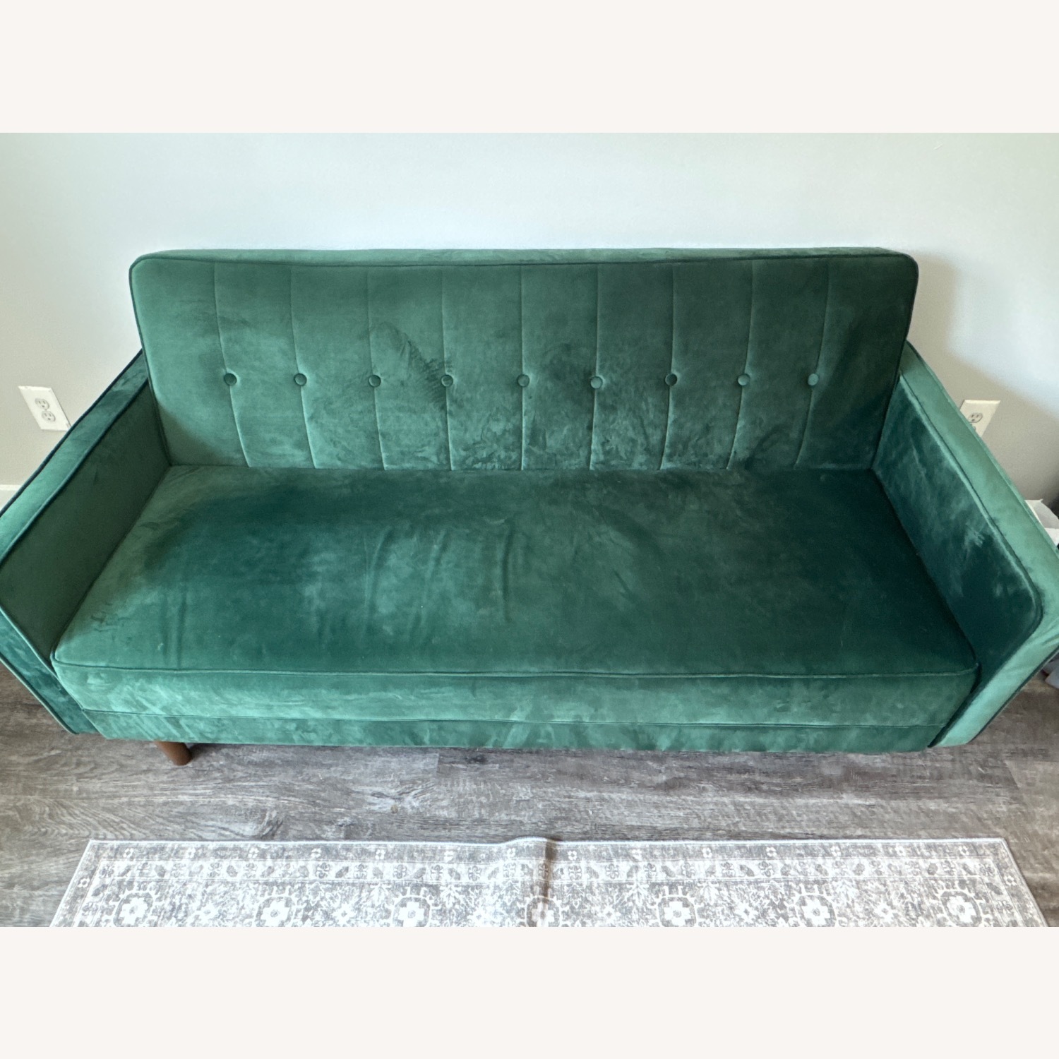 Wayfair Tiana Dark Green Velvet Sofa - image-1
