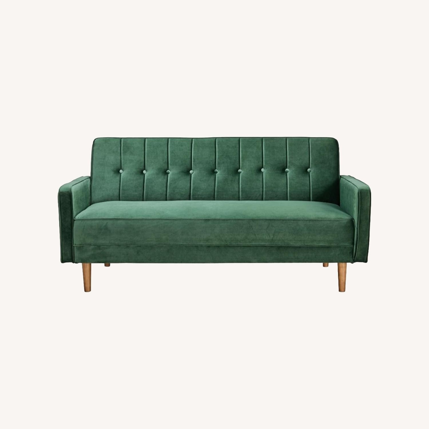 Wayfair Tiana Dark Green Velvet Sofa - image-0