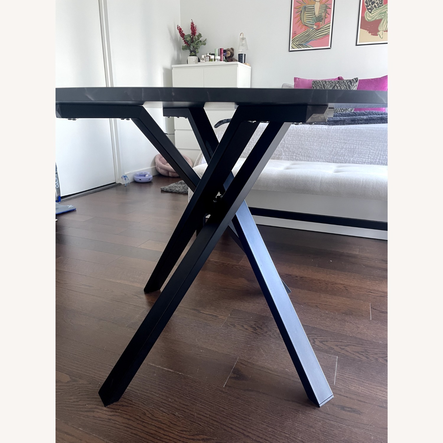 IKEA Mariedamm Table - Black Marble - image-1