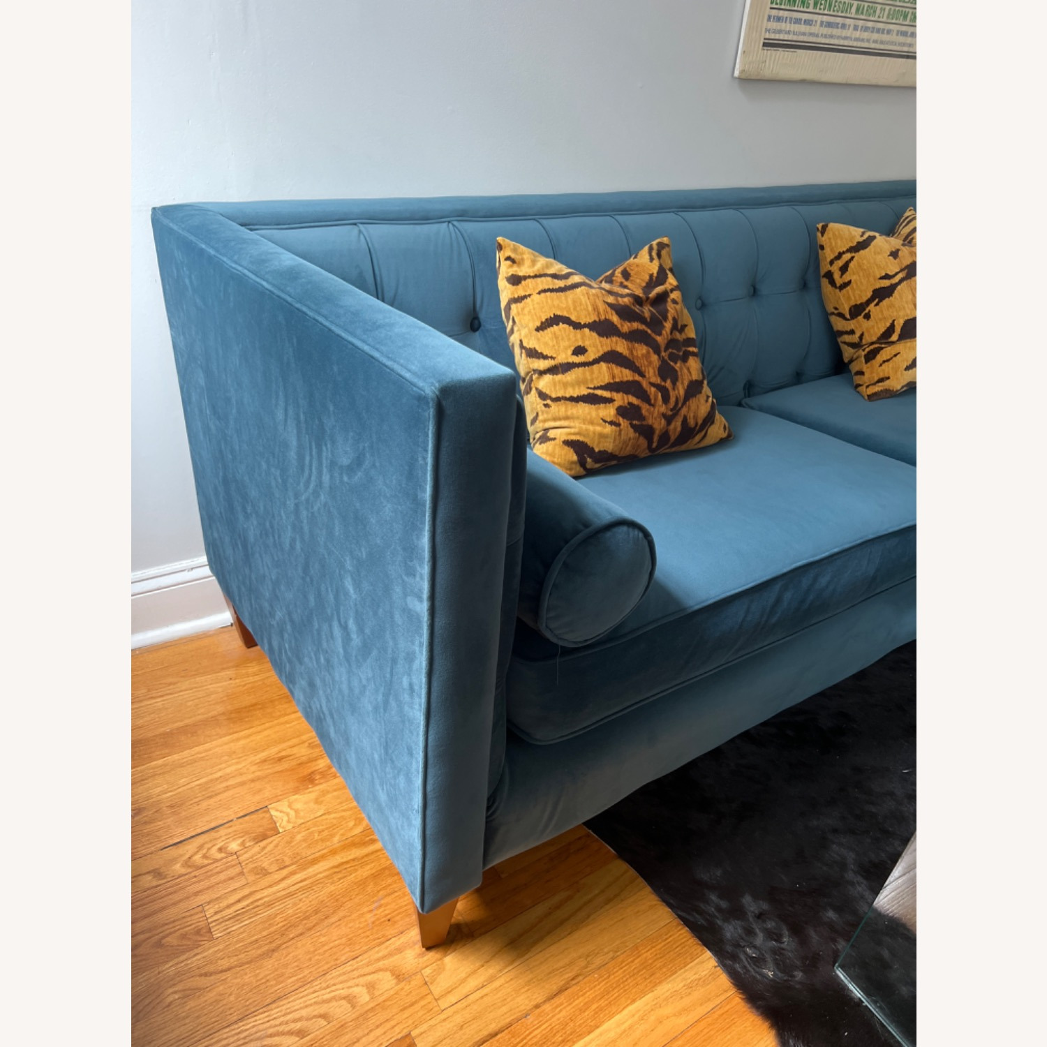 One King's Lane Velvet Tufted Sofa - image-5