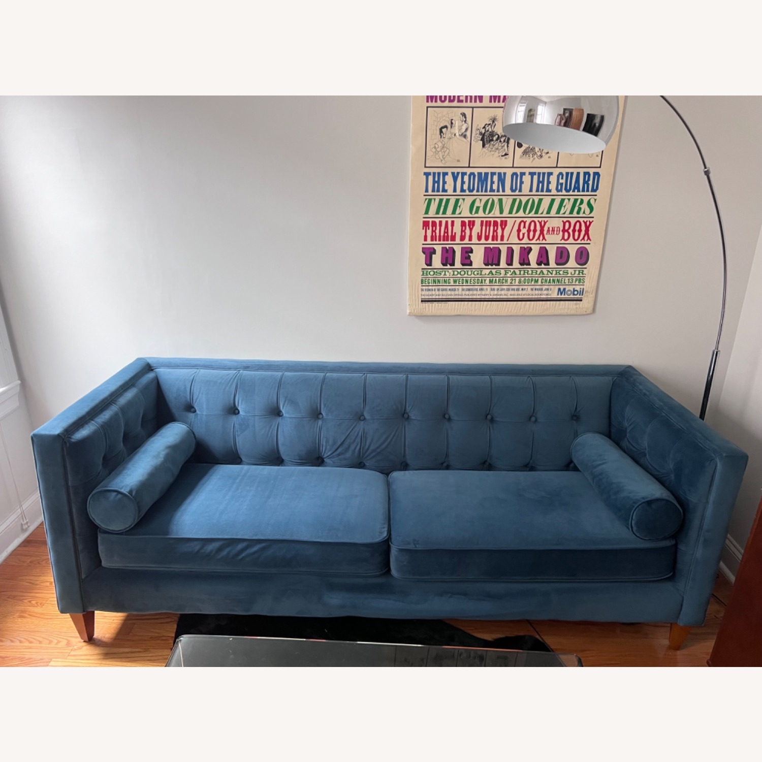 One King's Lane Velvet Tufted Sofa - image-1