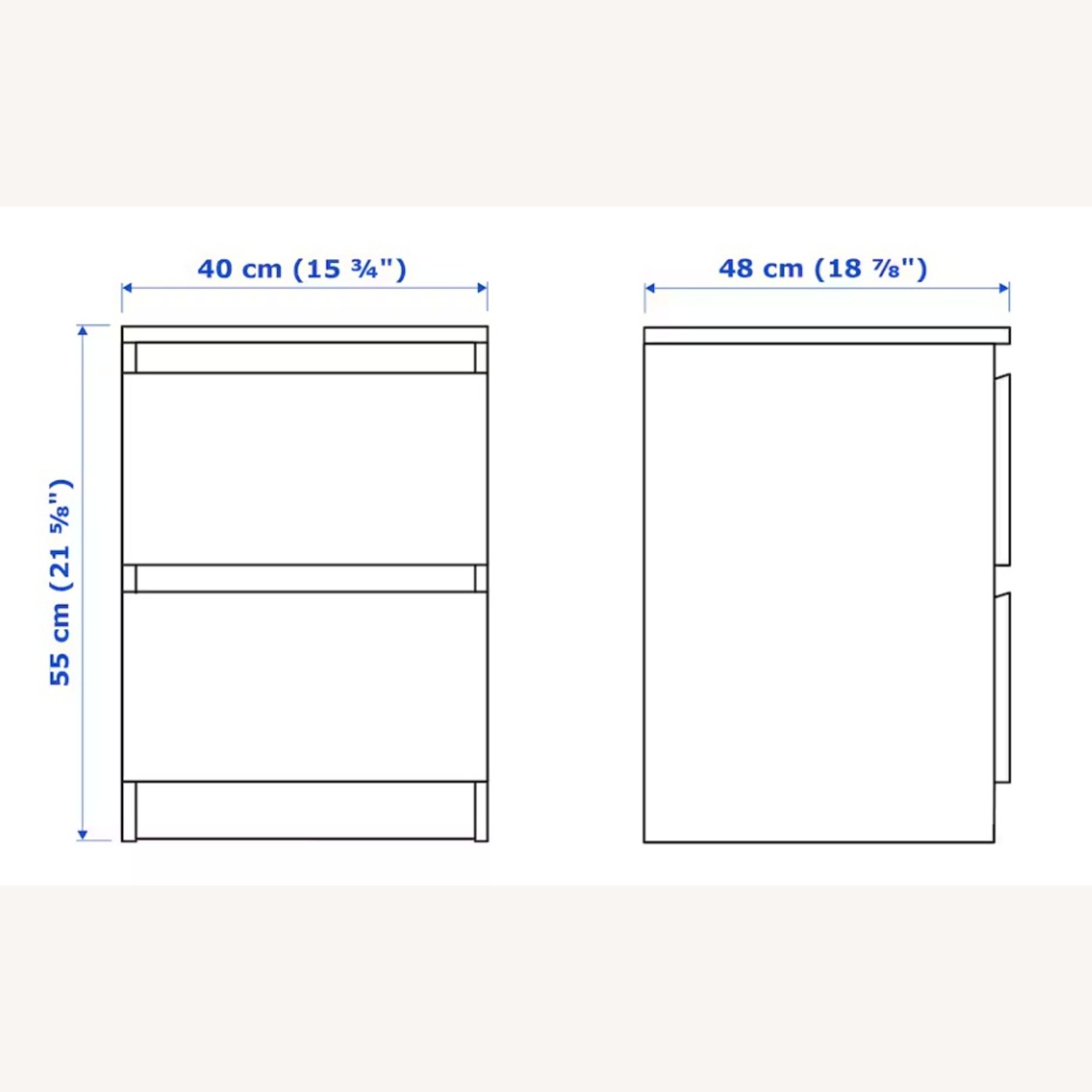IKEA Malm 2-drawer Nightstand - White - image-3