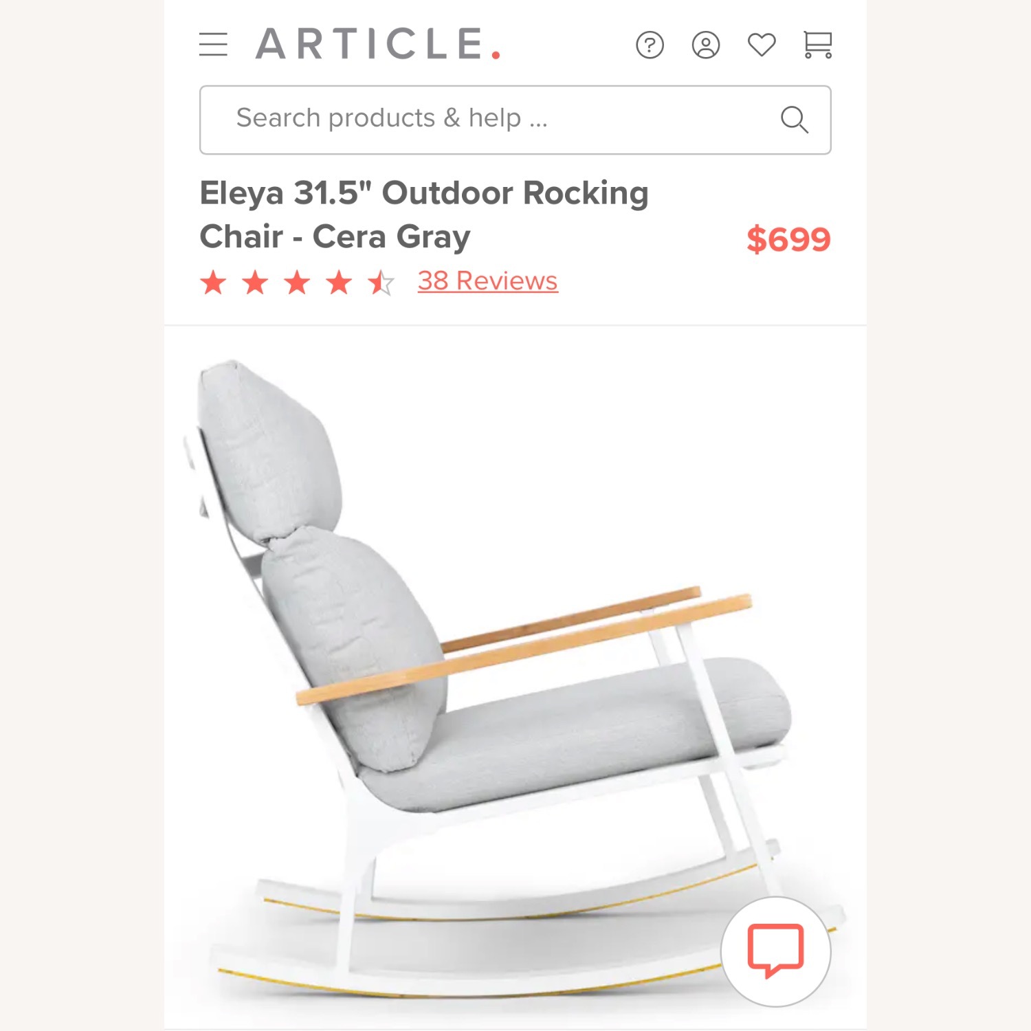 Article Eleya Metal Outdoor/Indoor Rocking Chair - image-8