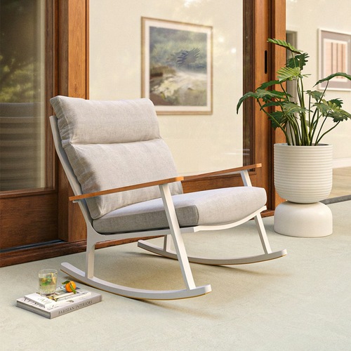 Used Article Eleya Metal Outdoor/Indoor Rocking Chair for sale on AptDeco