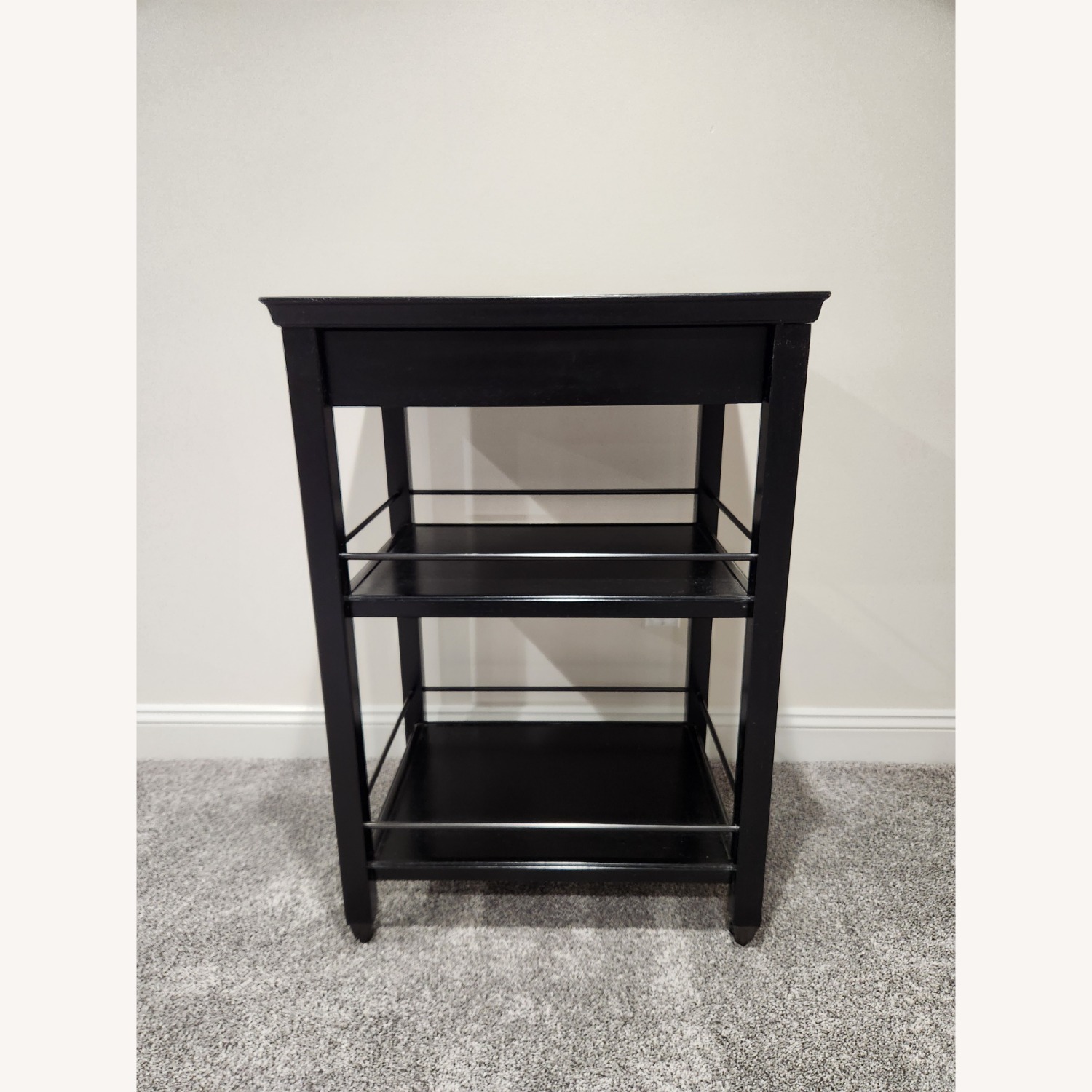 Pier 1 Imports Black Kitchen / Bar Cart with Storage  - image-2