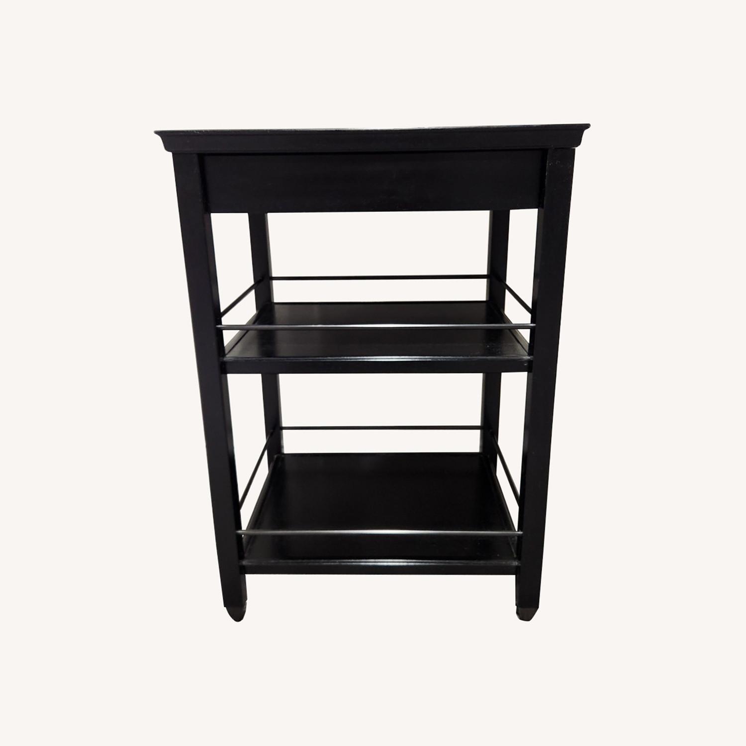 Pier 1 Imports Black Kitchen / Bar Cart with Storage  - image-0