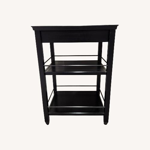 Used Pier 1 Imports Black Kitchen / Bar Cart with Storage  for sale on AptDeco