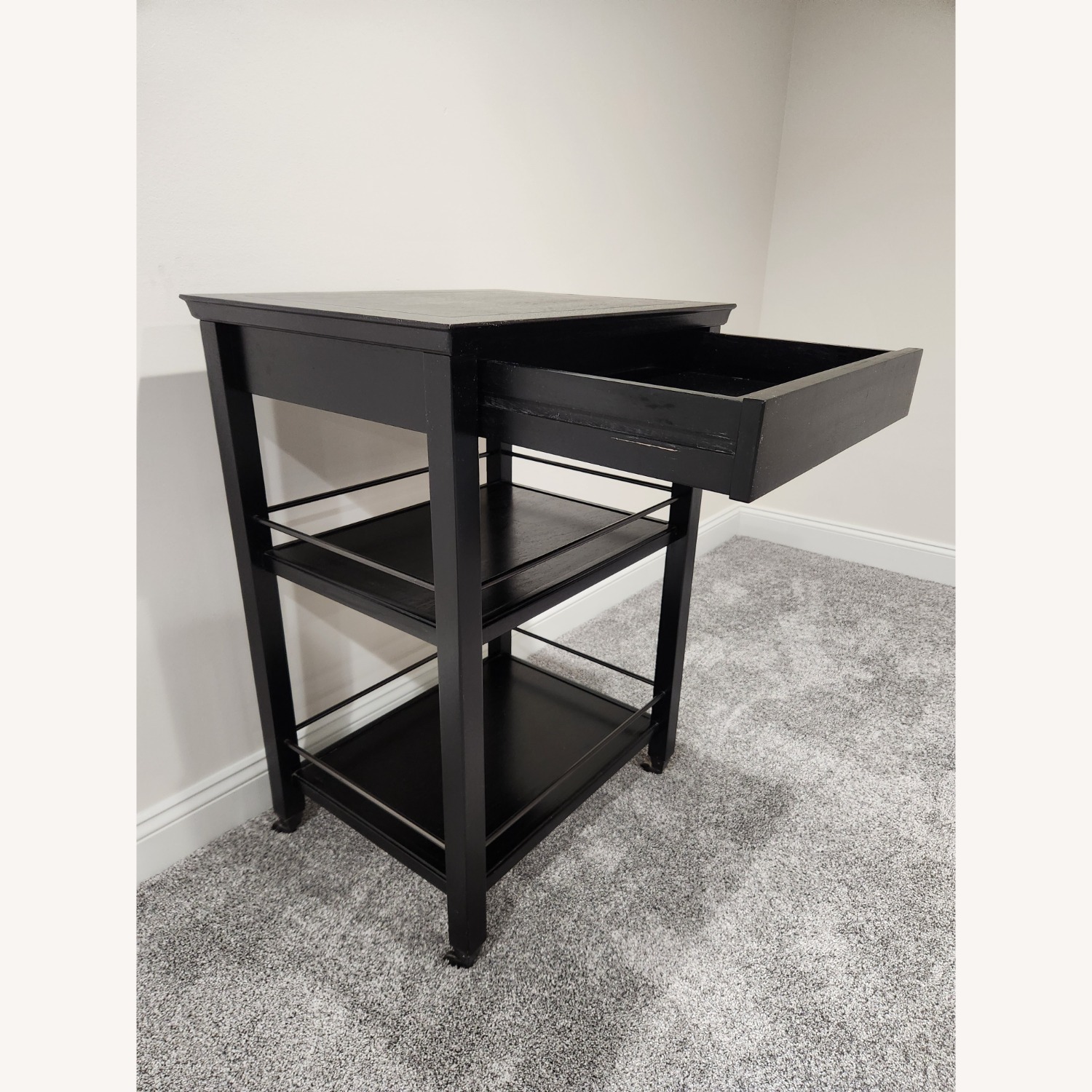 Pier 1 Imports Black Kitchen / Bar Cart with Storage  - image-3