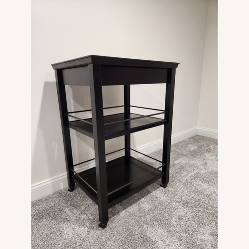 Used Pier 1 Imports Black Kitchen / Bar Cart with Storage  for sale on AptDeco