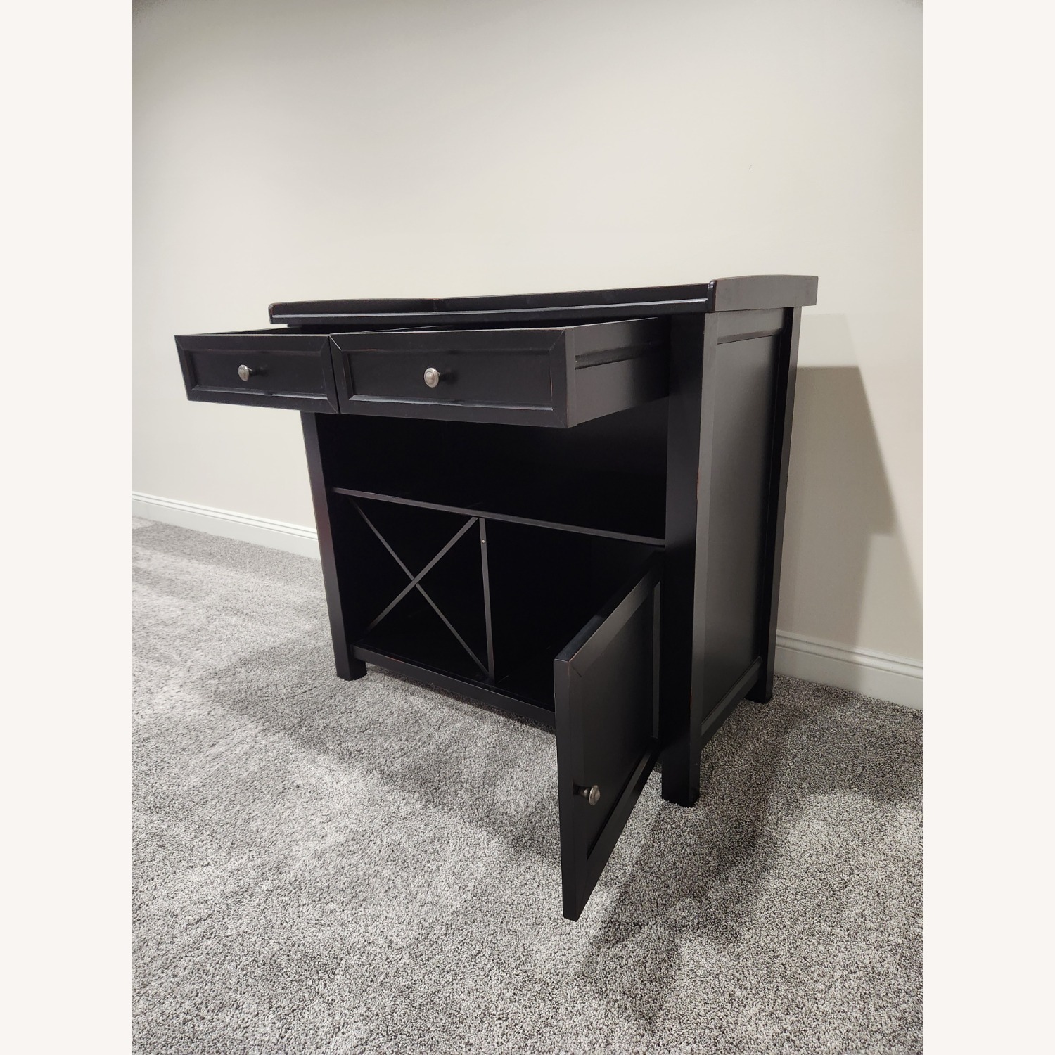 Pottery Barn Bar Cabinet W Wine Storage - image-3