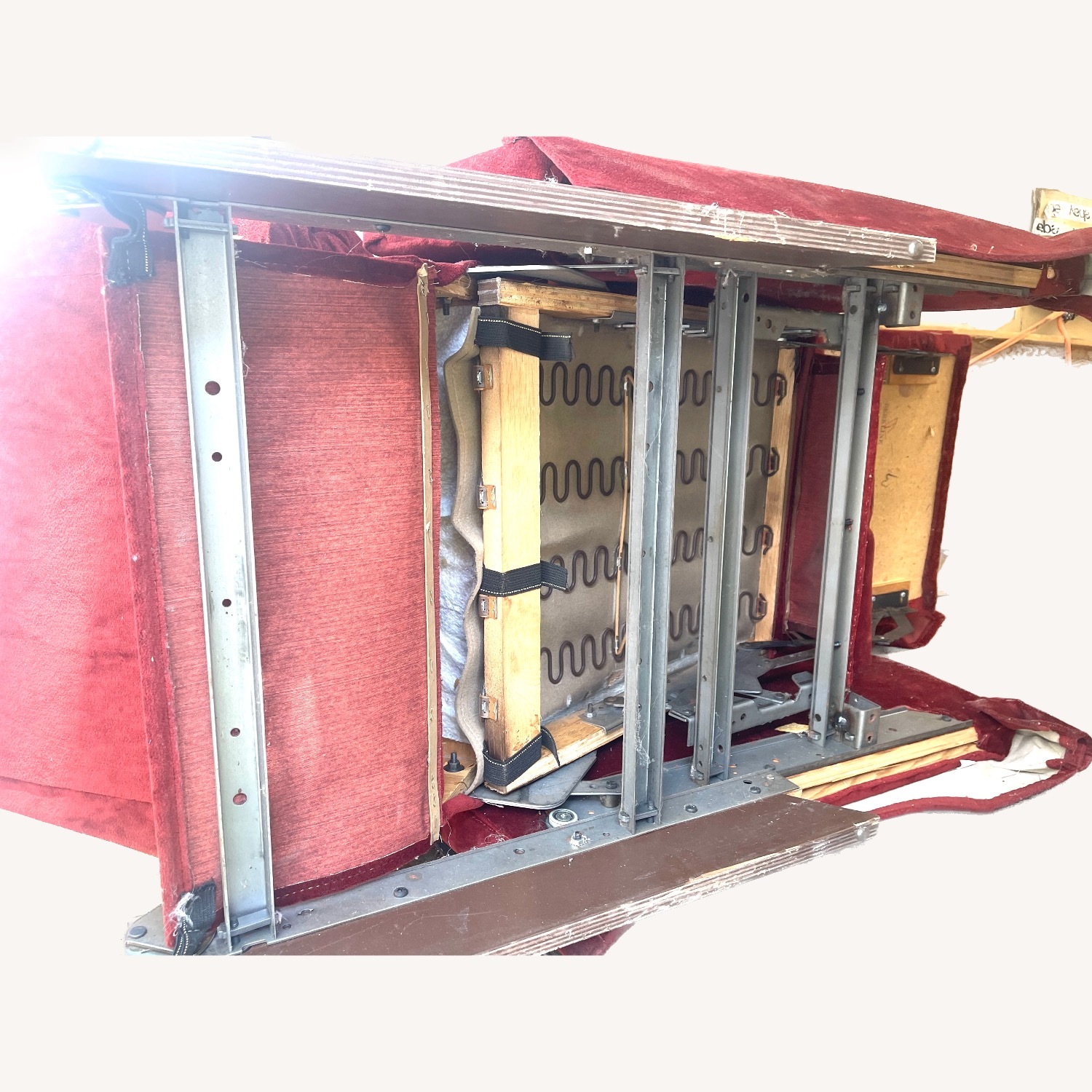 Berkline Red Plush Recliner 1980  - image-8