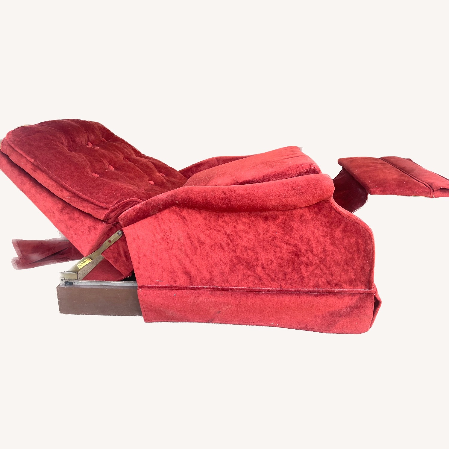 Berkline Red Plush Recliner 1980  - image-7